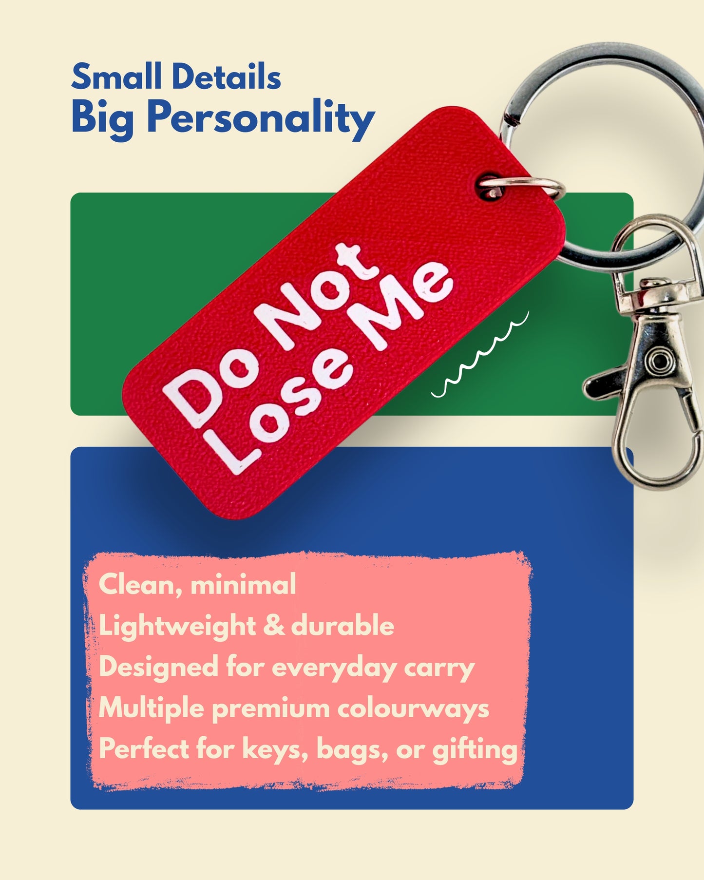 Do Not Lose Me - Minimal Keychain & Bag Charm