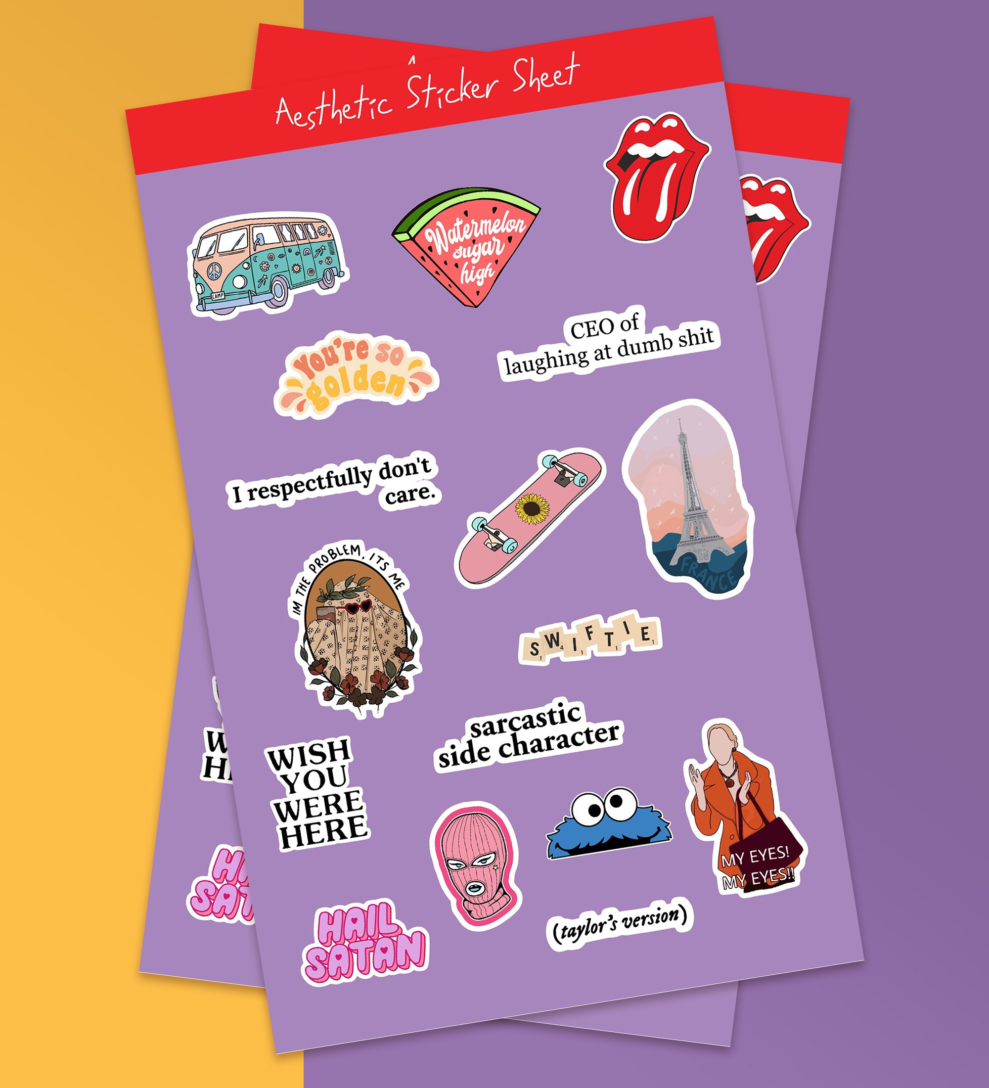 Aesthetic Sticker Sheet Peeekaboo