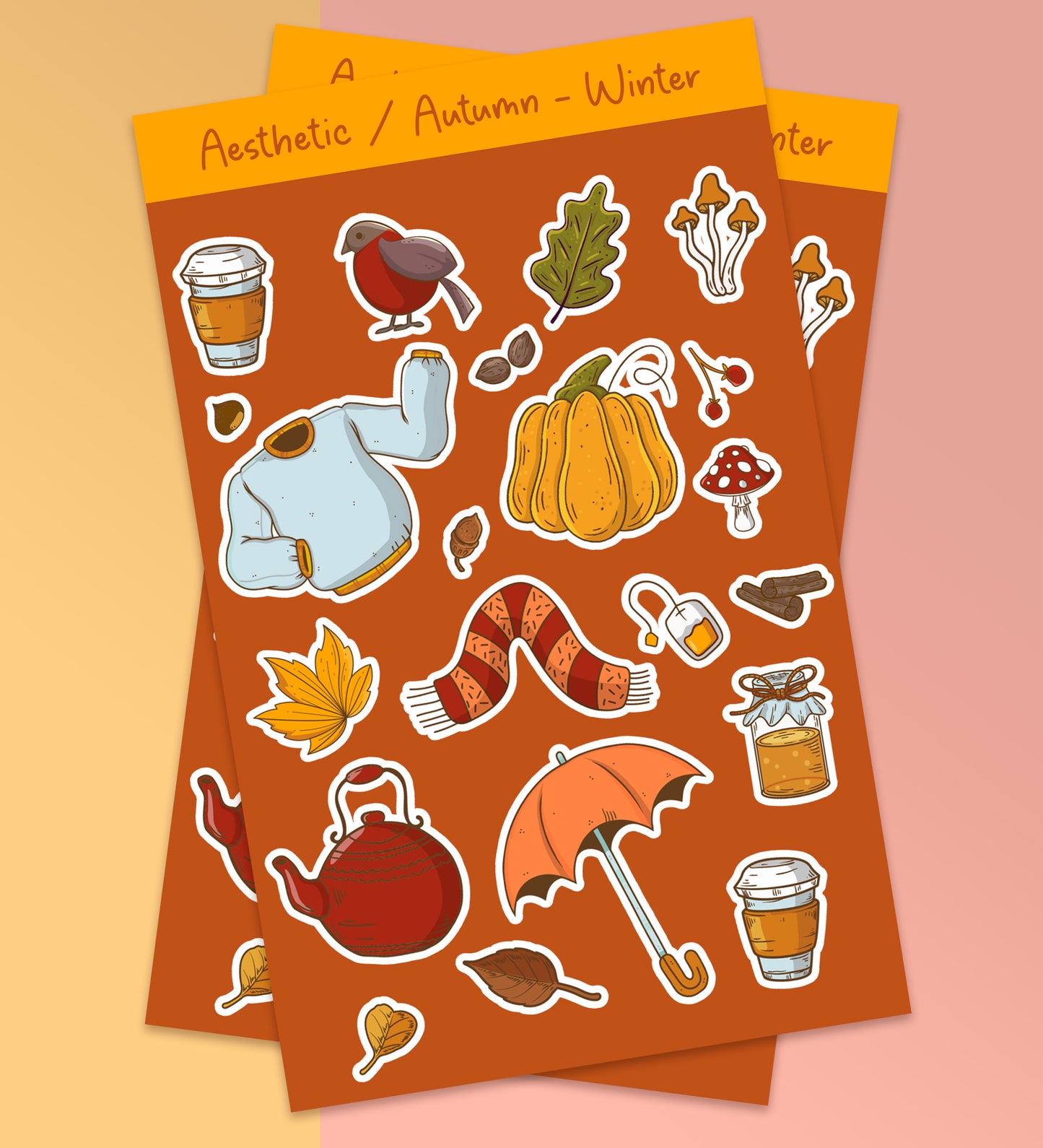 Aesthetic Autumn / Winter Sticker Sheet