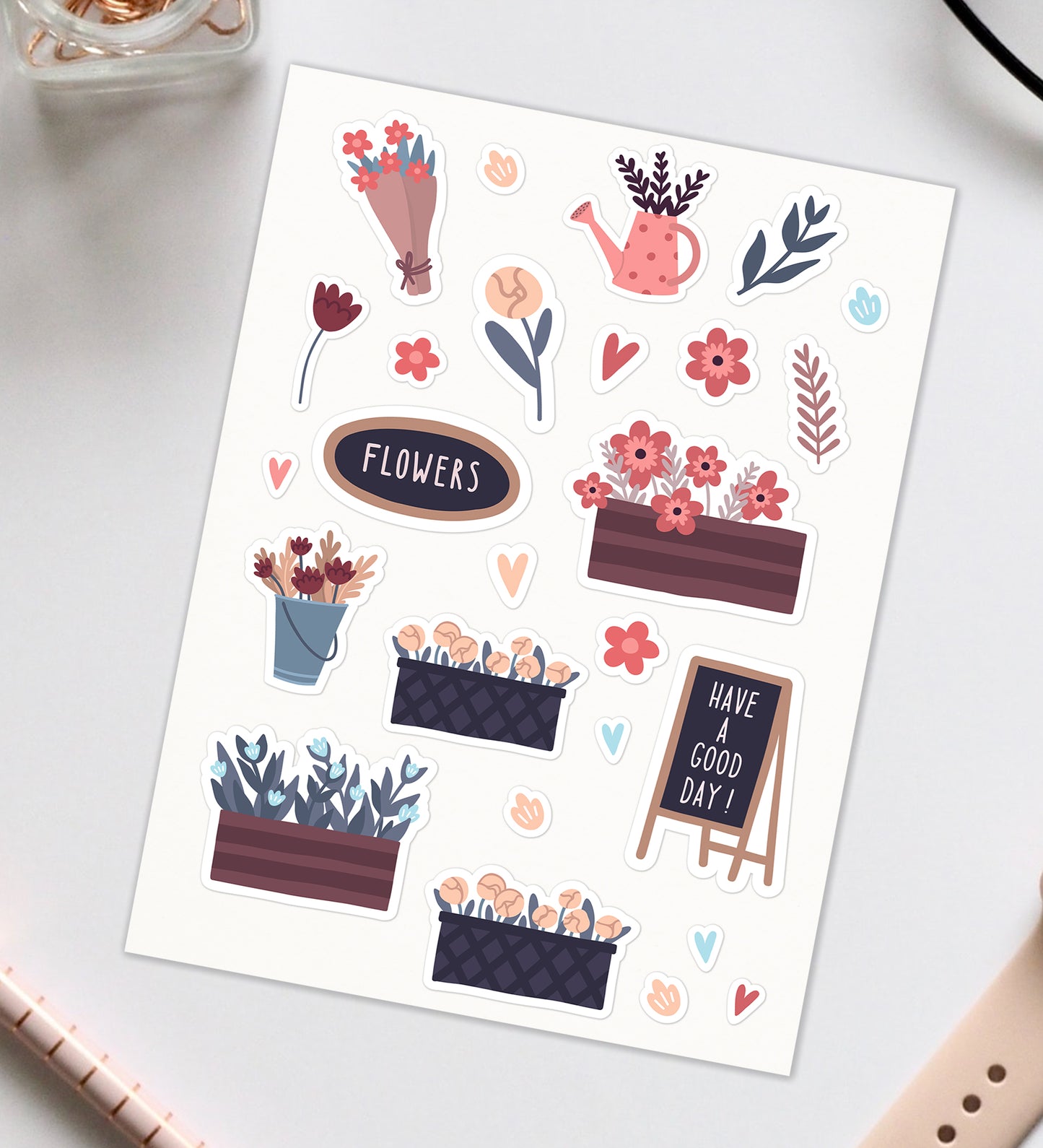 Aesthetic Flowers Sticker Sheet