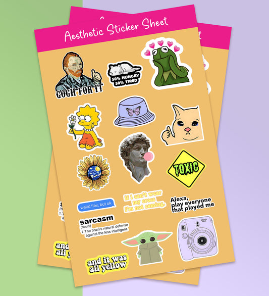 Aesthetic Artist Sticker Sheet