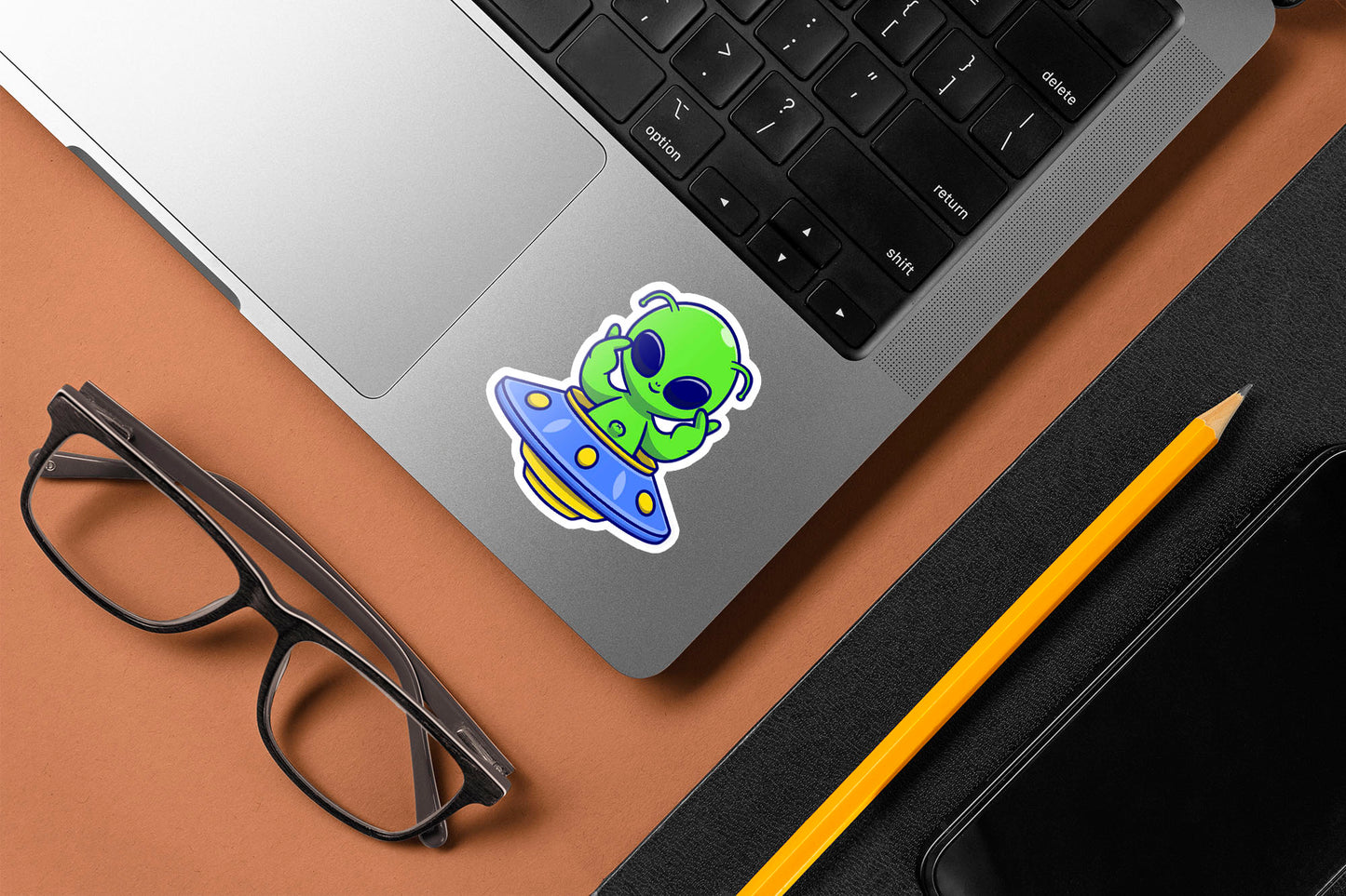 Alien Love Sign Sticker