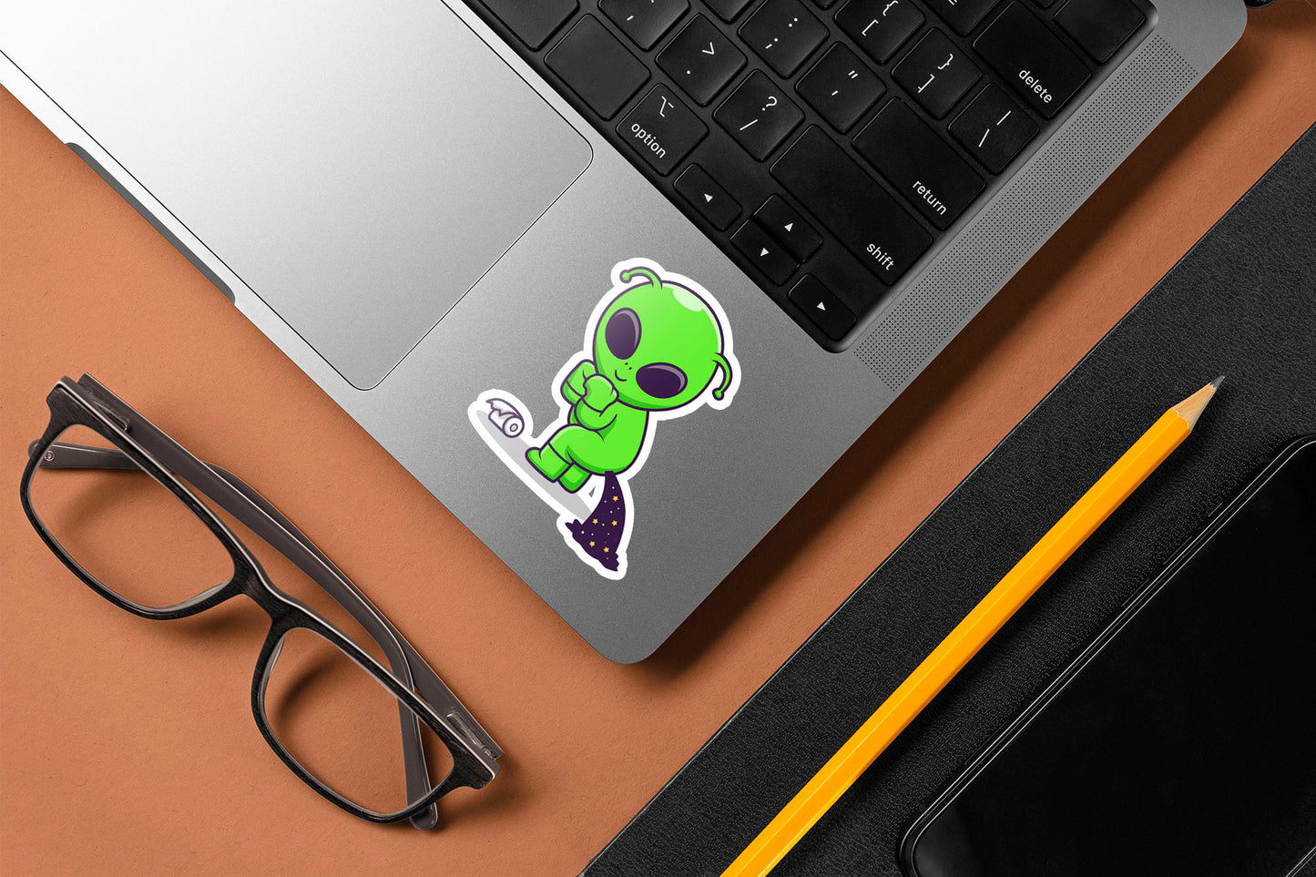 Alien Pooping Space Sticker