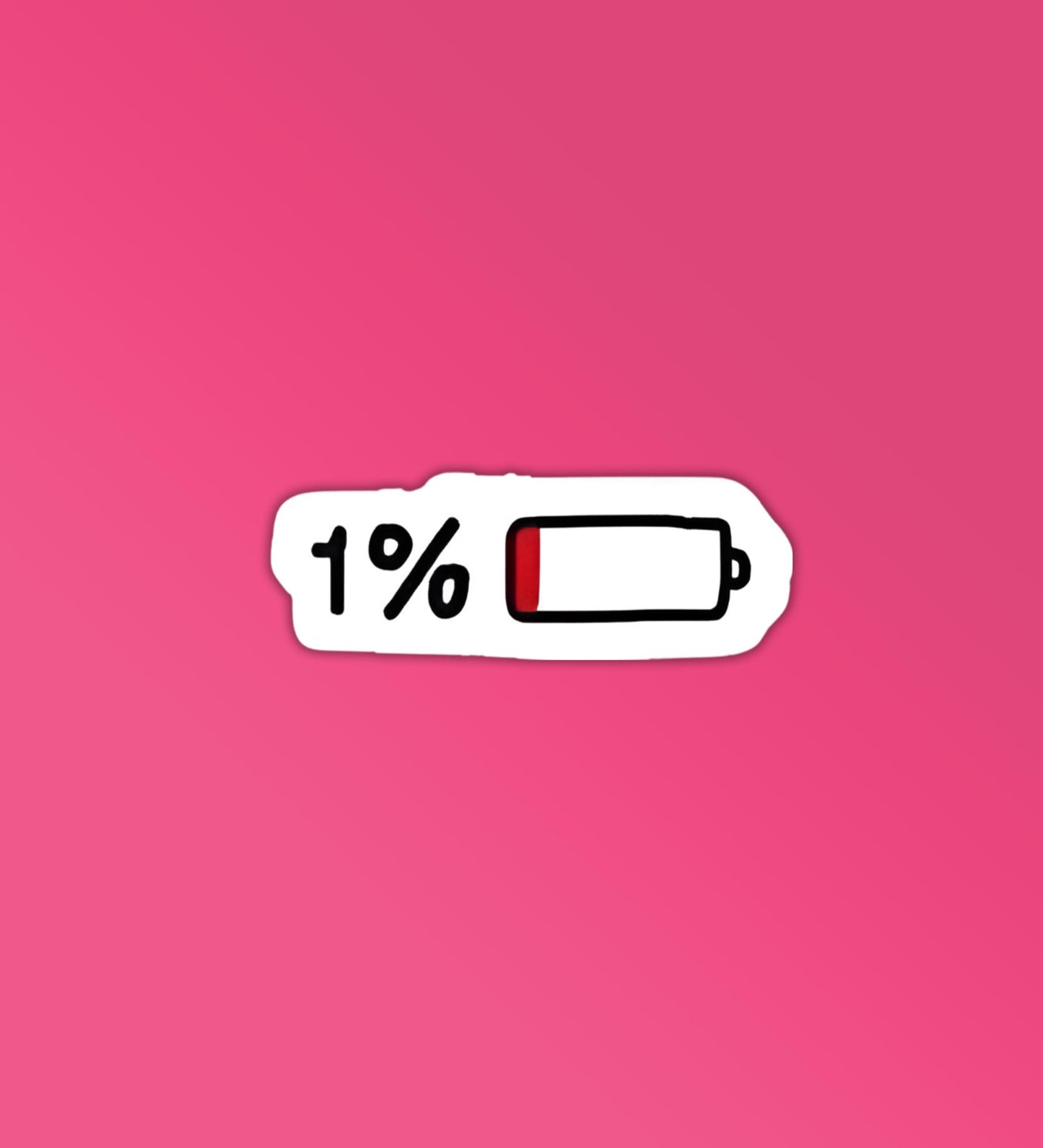 1% Battery - Laptop & Mobile Stickers