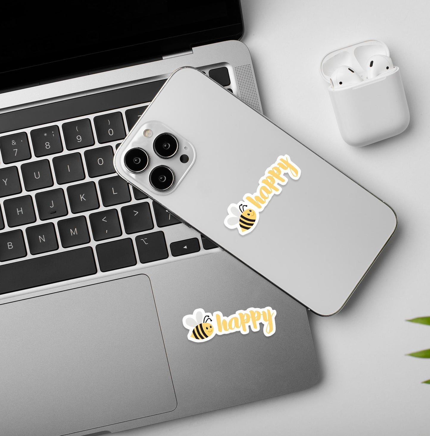 Be Happy - Laptop & Mobile Stickers