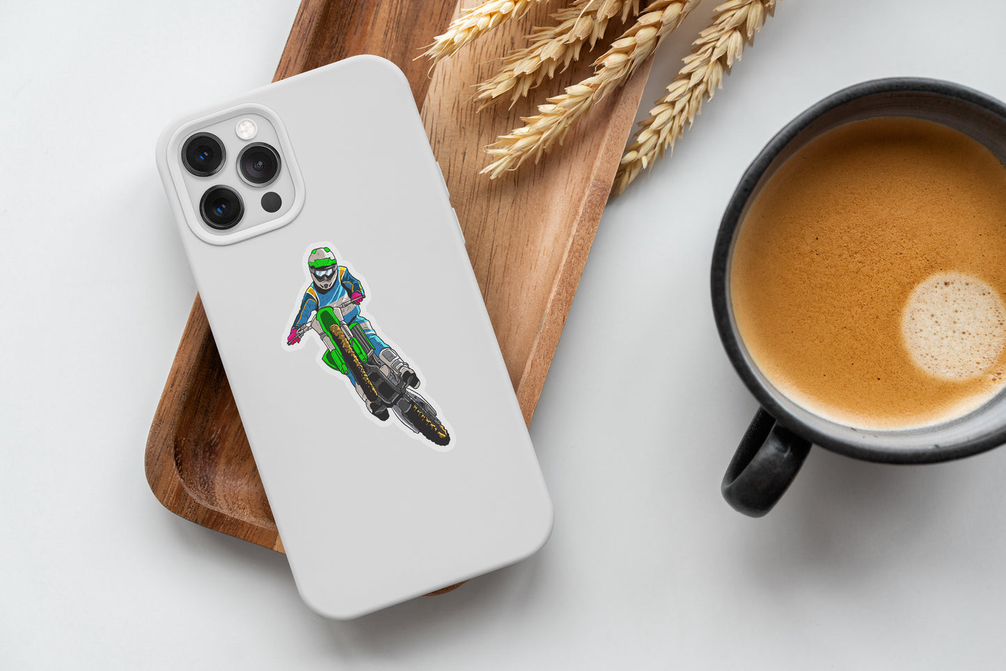 Green Motocross Bike Sticker