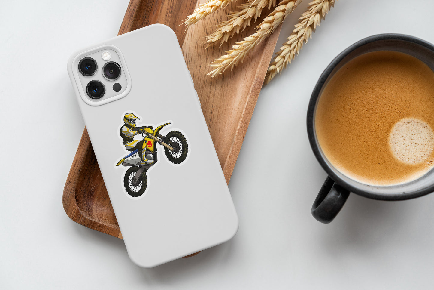Yellow Motocross Bike Sticker