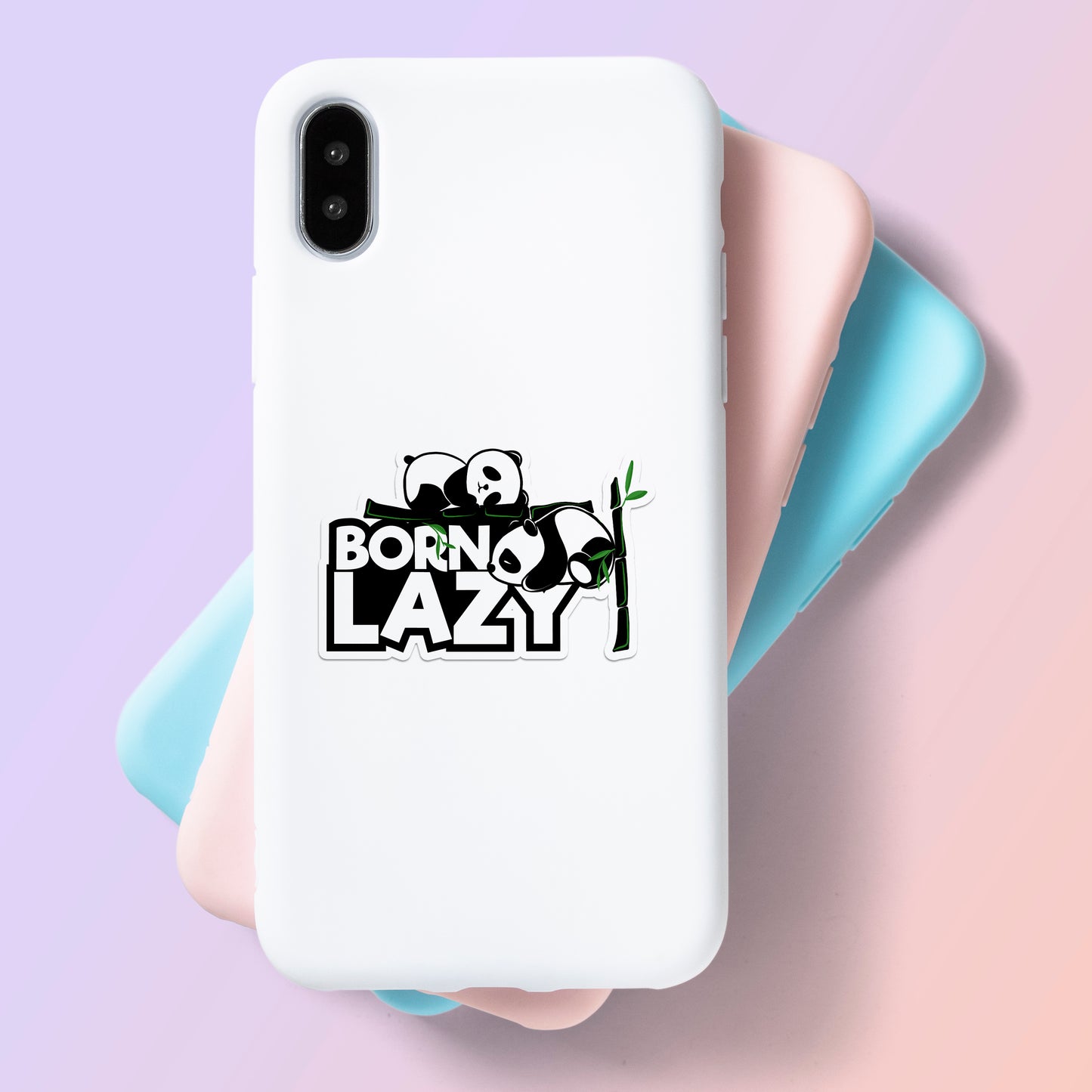Born Lazy - Laptop & Mobile Stickers