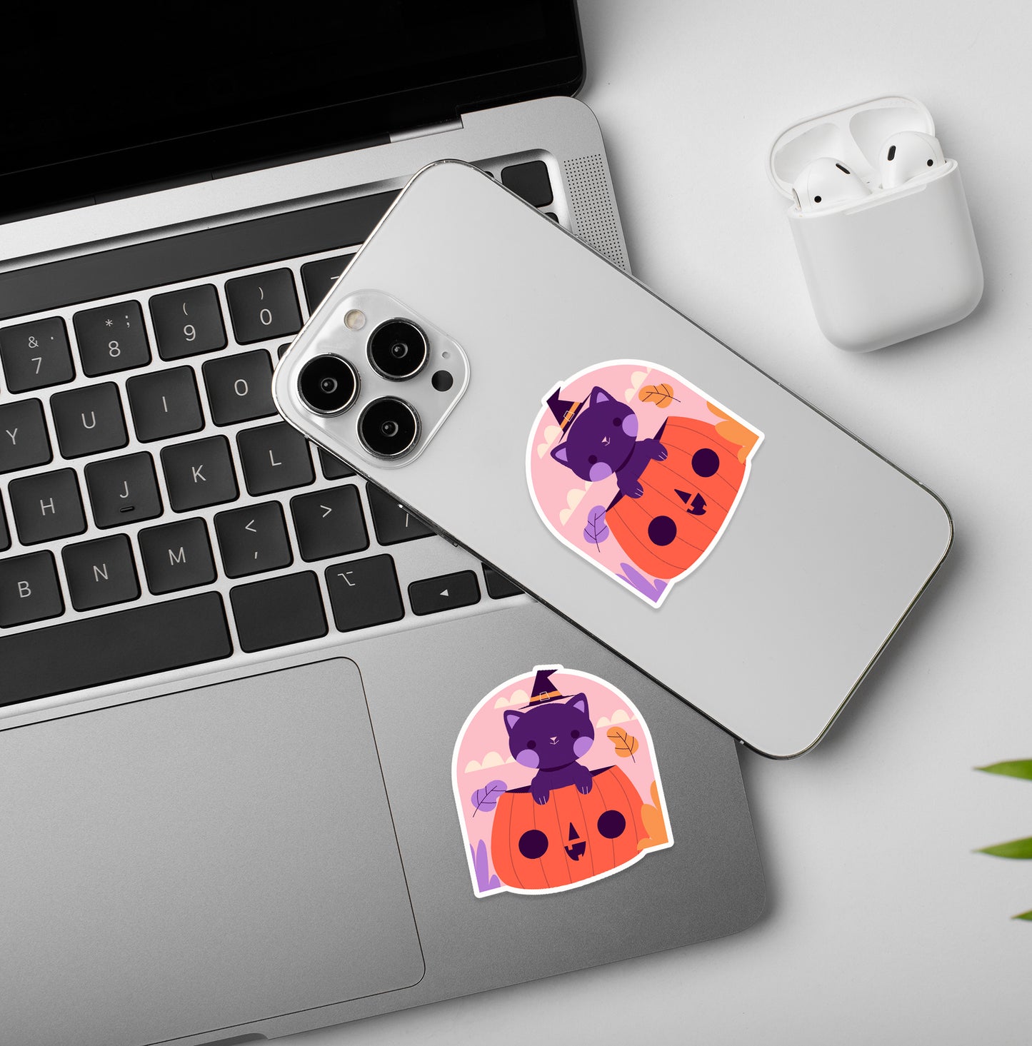 Cat In A pumpkin - Halloween | Laptop And Mobile Sticker