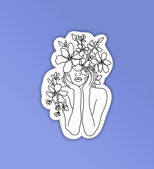 Contour Lineart #3 - Laptop & Mobile Stickers