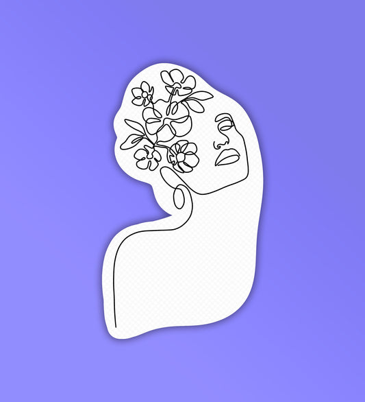 Contour Lineart #1 - Laptop & Mobile Stickers