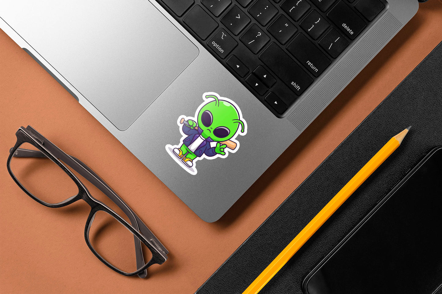 Baseball Player Alien Sticker