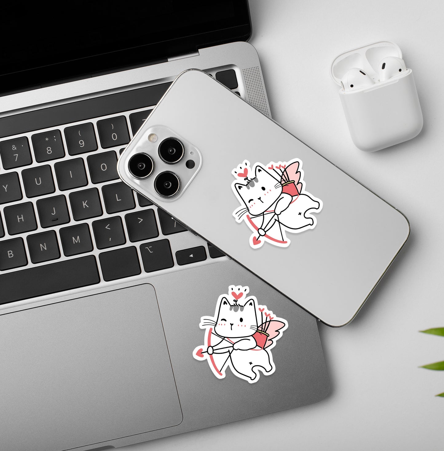 Cupid Kitty | Laptop & Mobile Stickers
