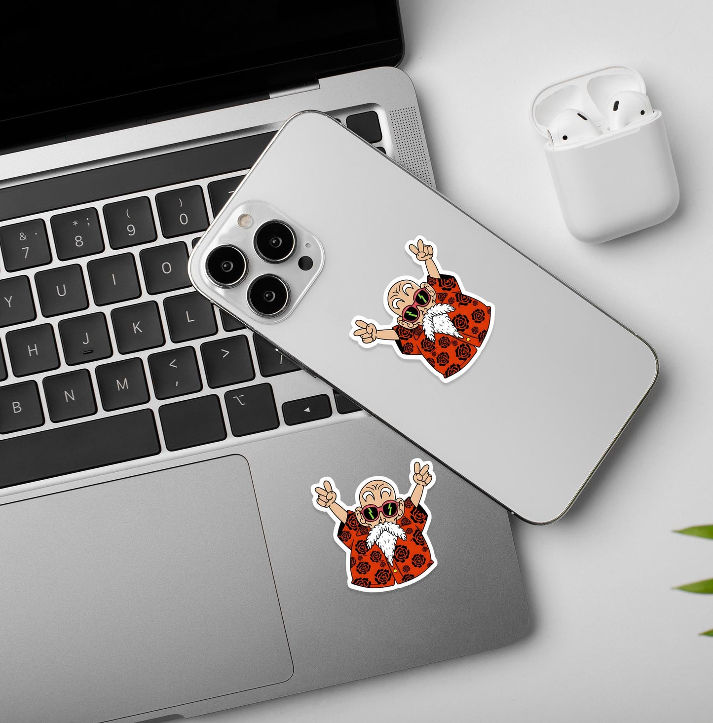 DBZ Master Roshi - Laptop & Mobile Stickers