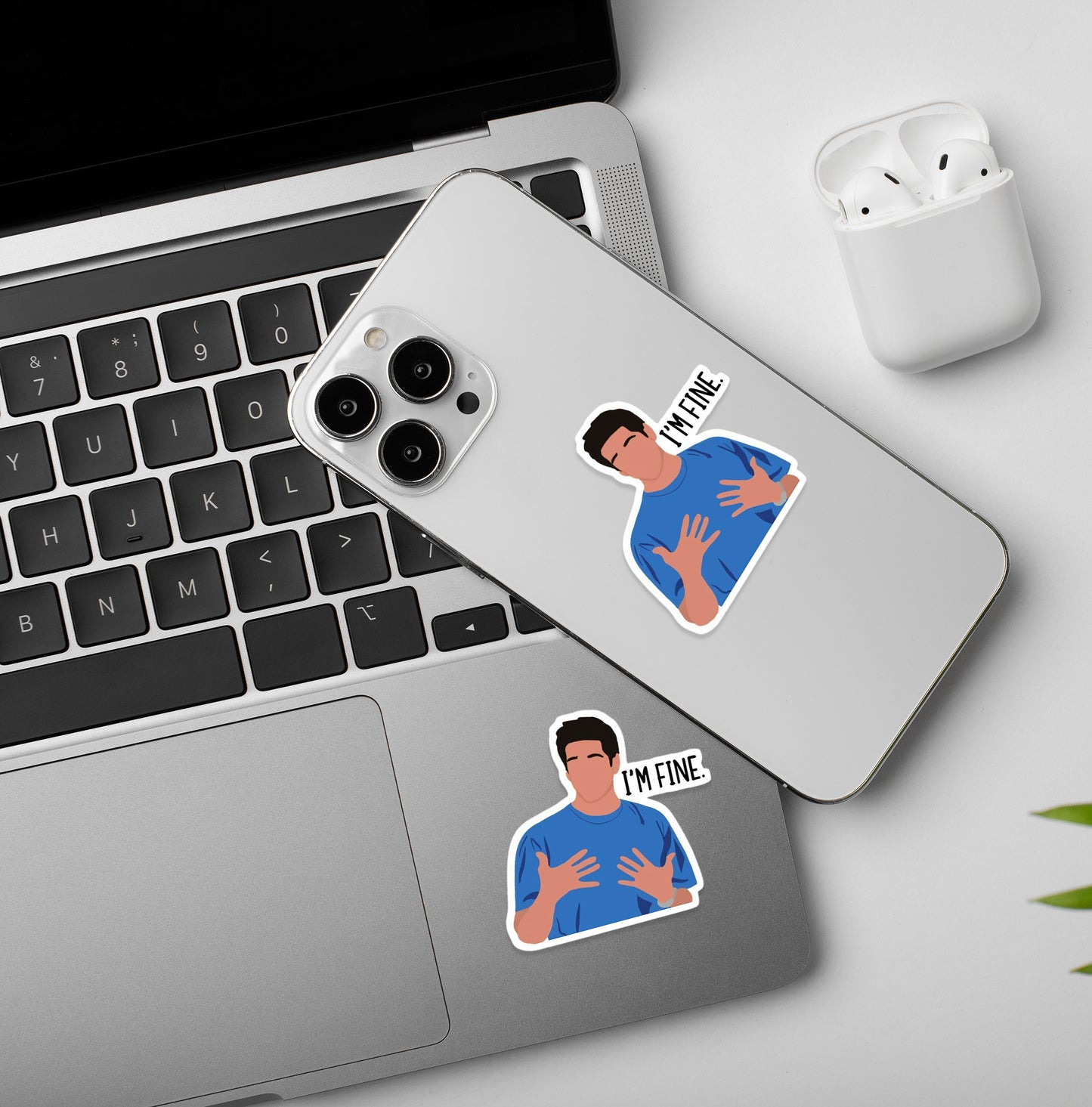 I'm Fine - Ross | Laptop - Mobile Sticker