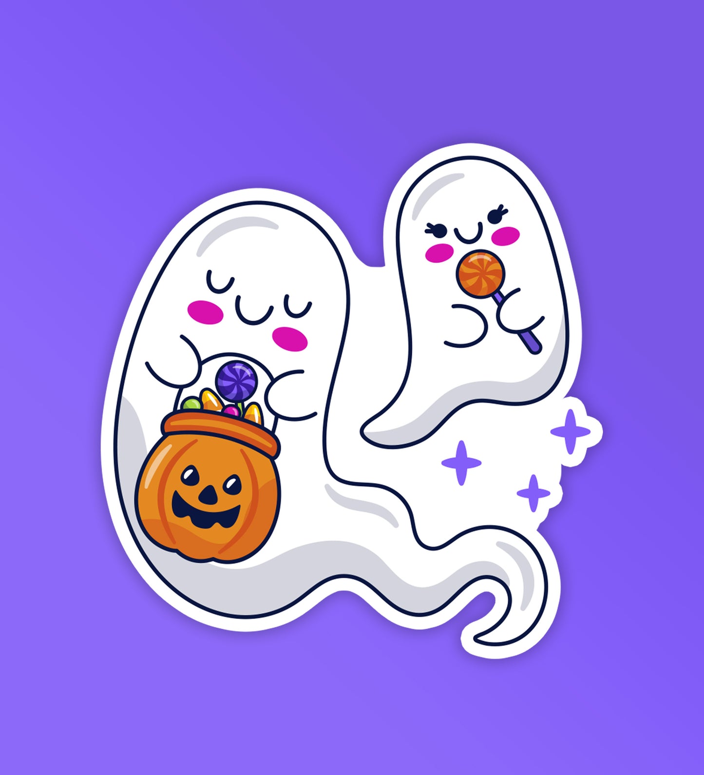 Halloween Sticker - Kawaii Ghost Laptop / Mobile Sticker