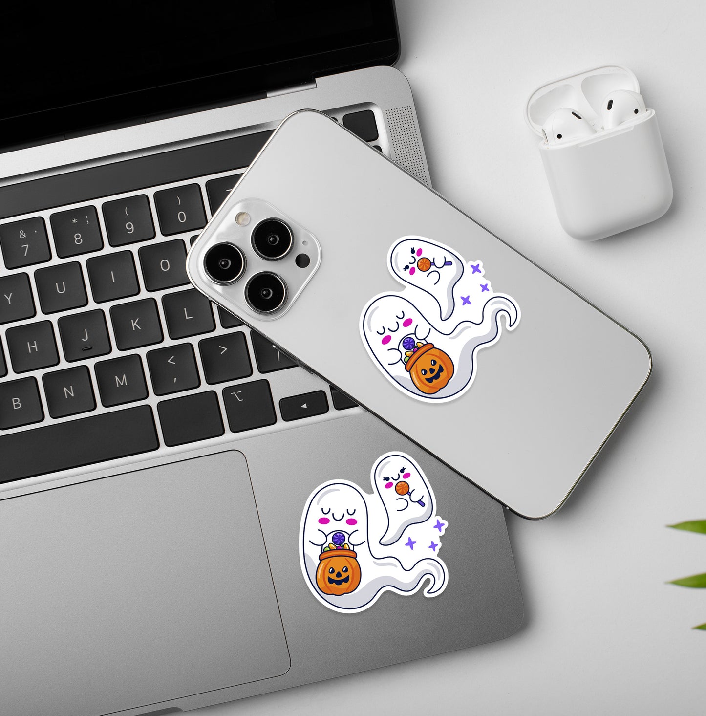 Halloween Sticker - Kawaii Ghost Laptop / Mobile Sticker