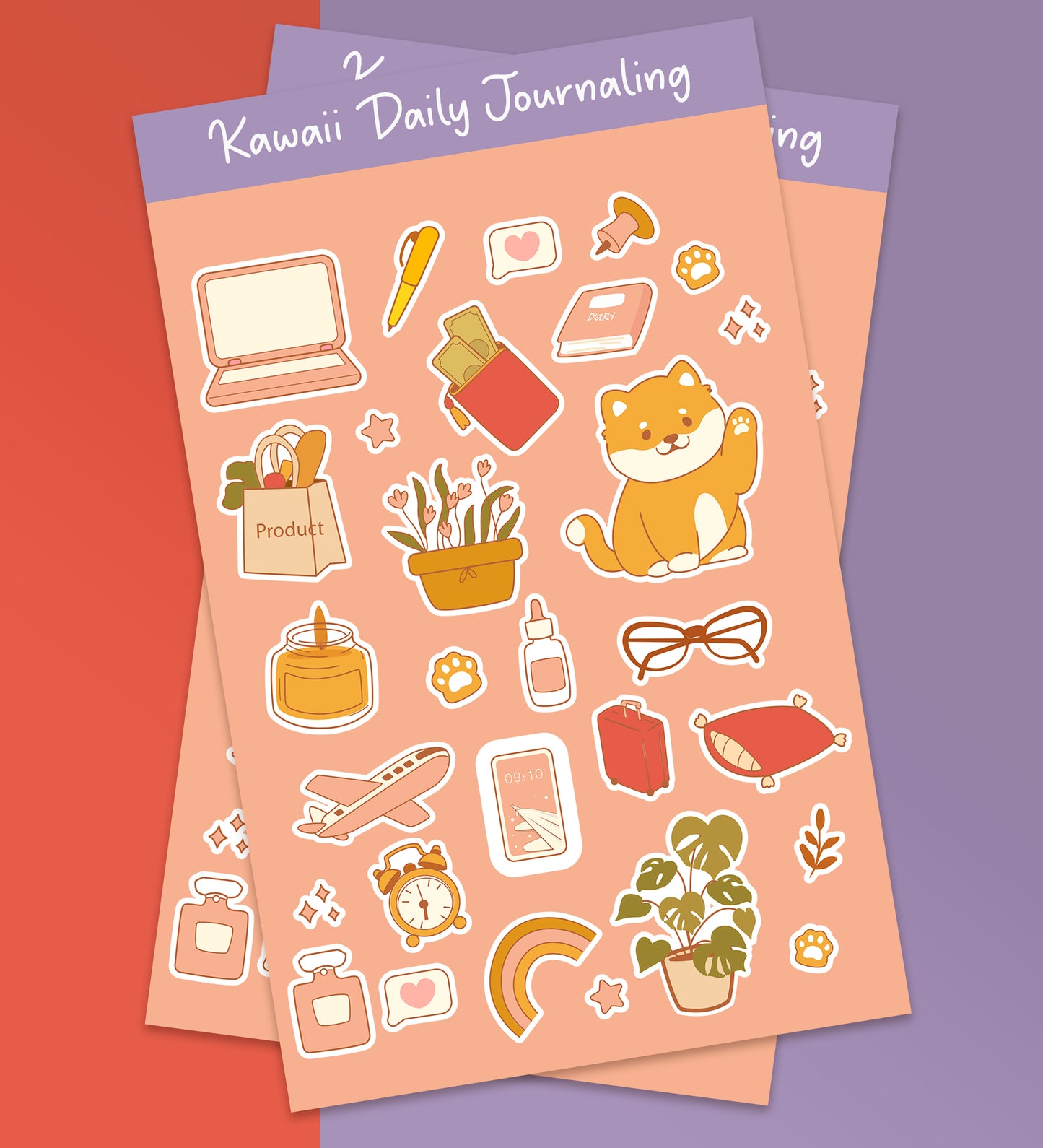 Kawaii Daily Journaling | Sticker Sheet