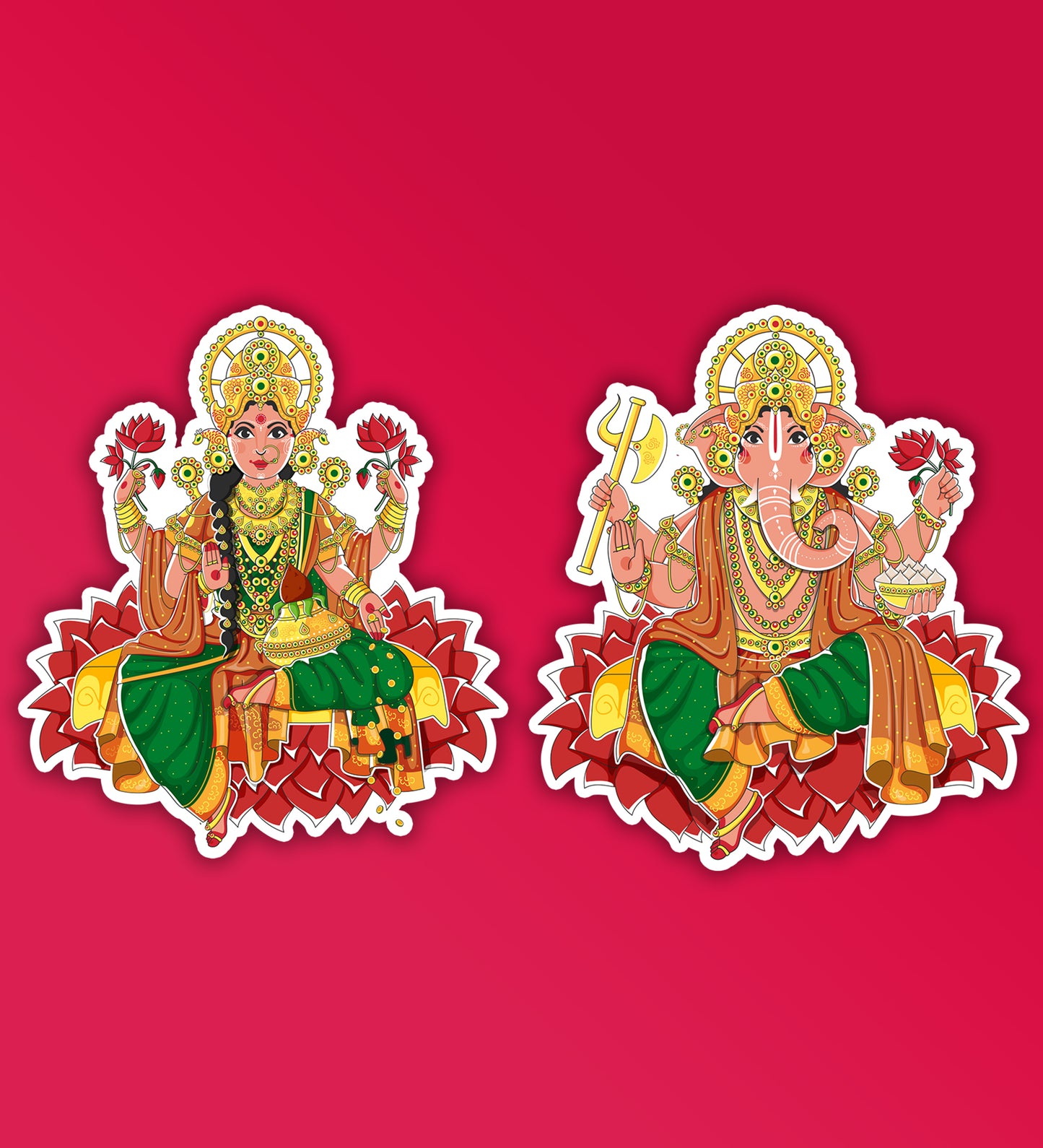 Lakshmi Ganesh - Set of 2 | Diwali Sticker