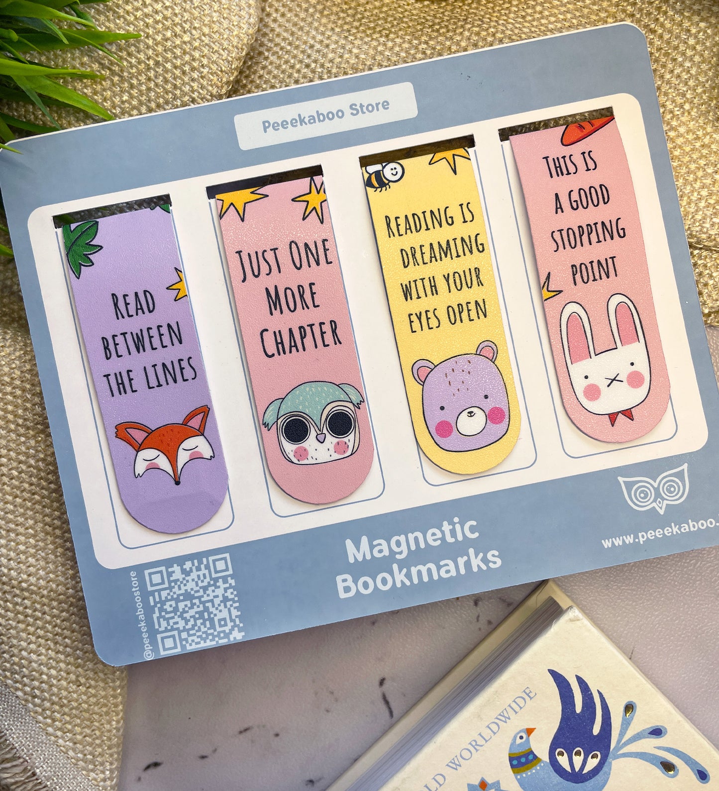Magnetic Bookmark - Set Of 4 - Cute Text