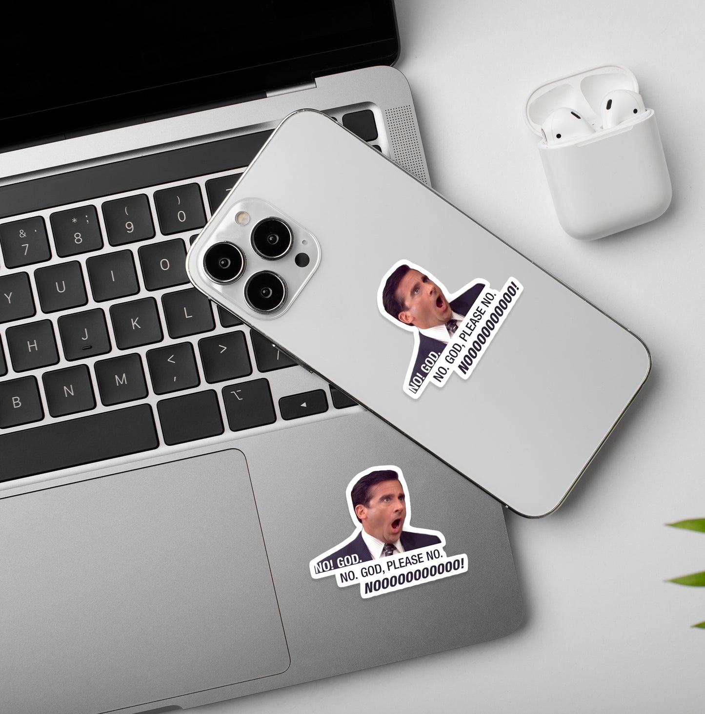 No God Nooo - Laptop & Mobile Stickers