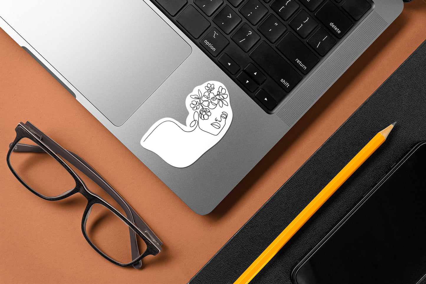 Contour Lineart #1 - Laptop & Mobile Stickers