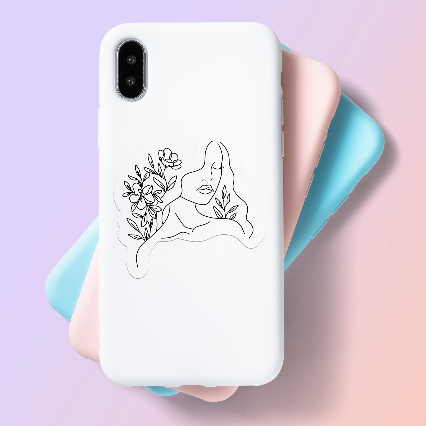 Contour Lineart #2 - Laptop & Mobile Stickers