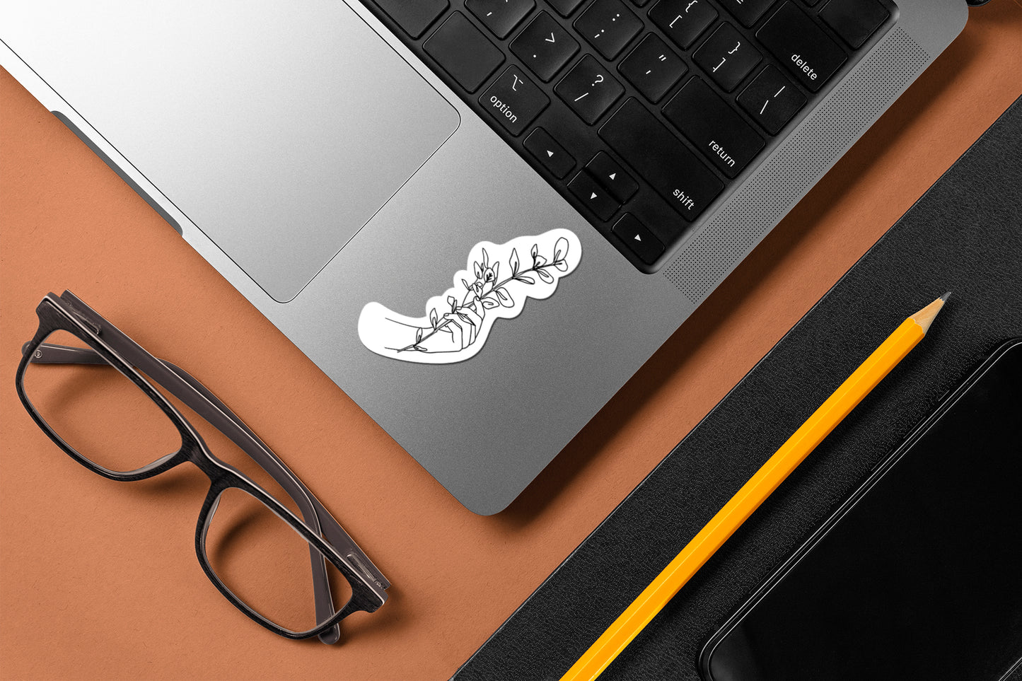 Contour Lineart #4 - Laptop & Mobile Stickers