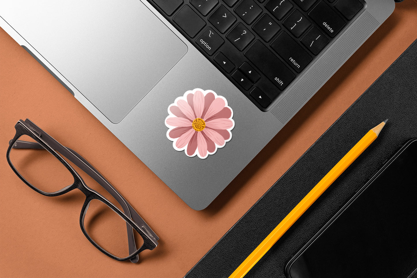Pink Flower - Laptop & Mobile Stickers