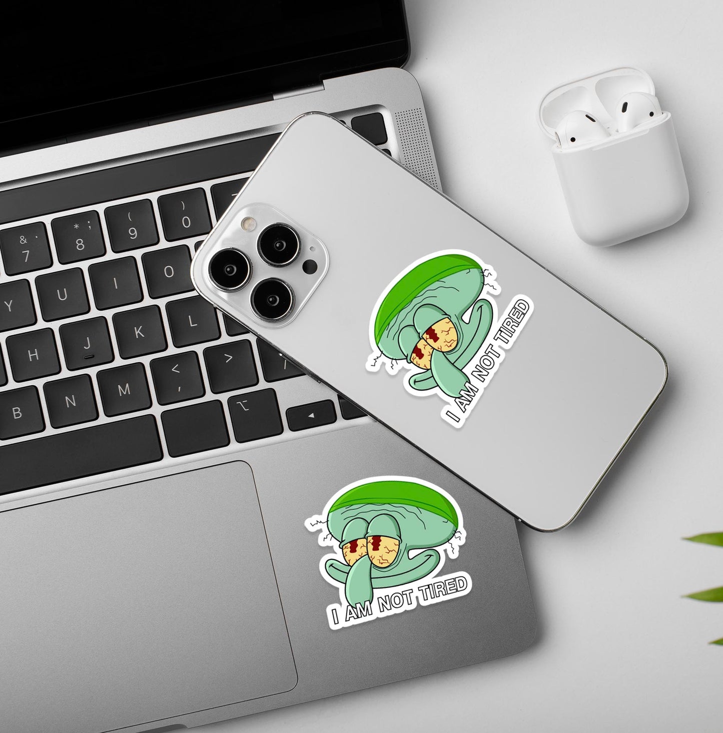 Squidward I'm Not Tired Meme - Vinyl Laptop / Mobile Sticker