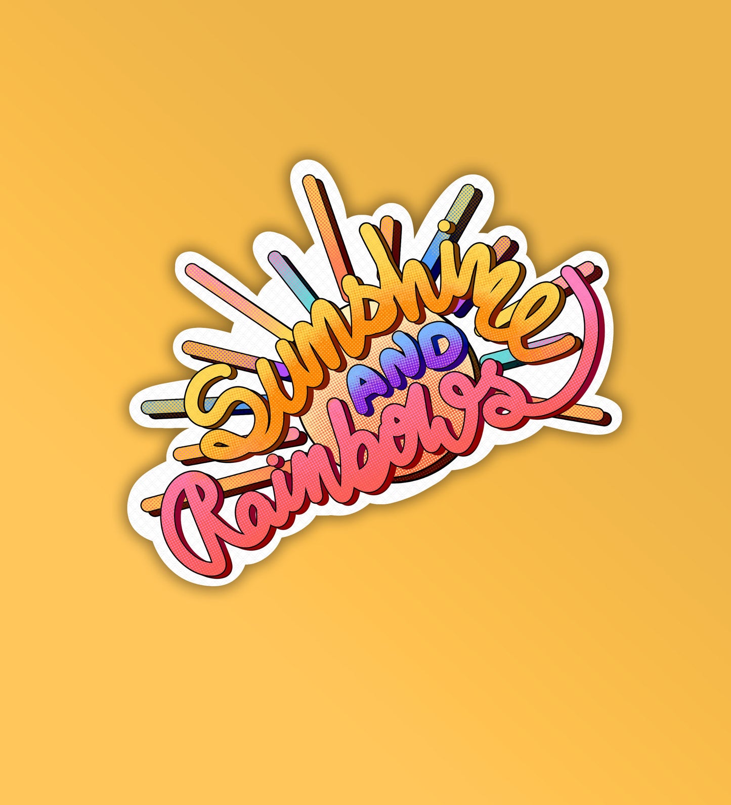 Sunshine & Rainbows - Laptop & Mobile Stickers