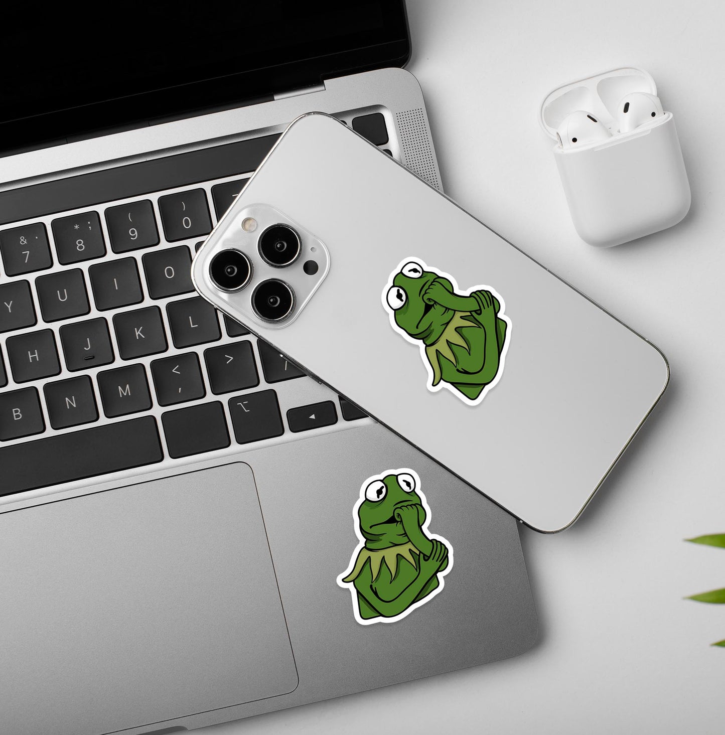 Thoughtful Froggy Meme - Vinyl Laptop / Mobile Sticker