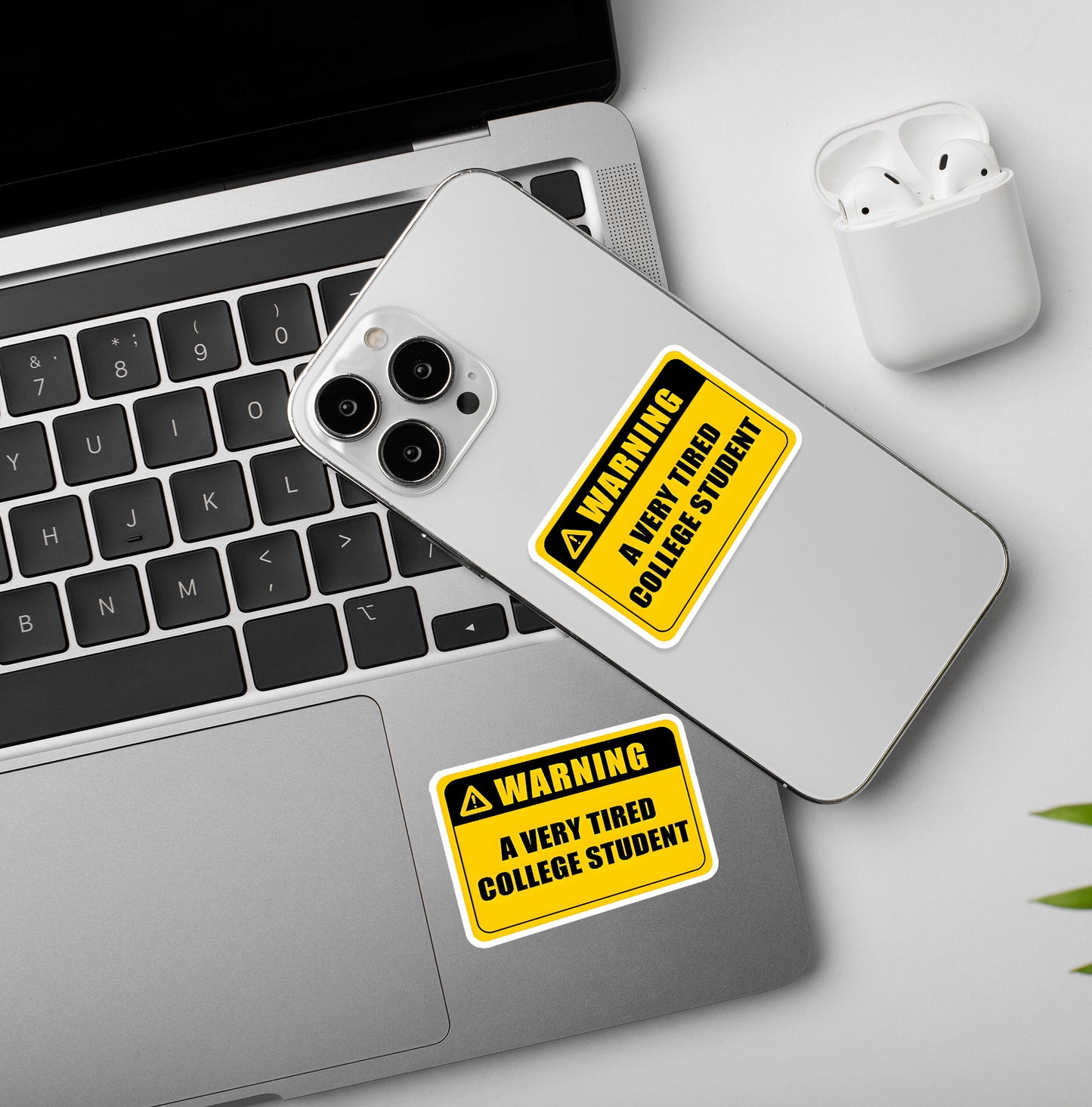 Tired College Student - Laptop / Mobile Stickers