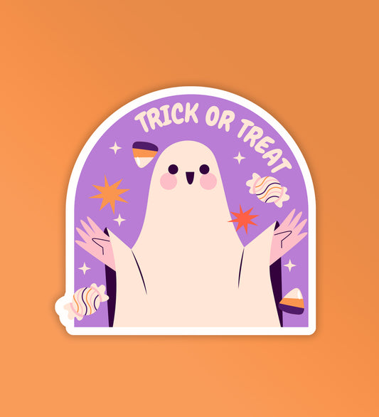Trick Or Treat - Halloween Sticker - Laptop / Mobile Sticker