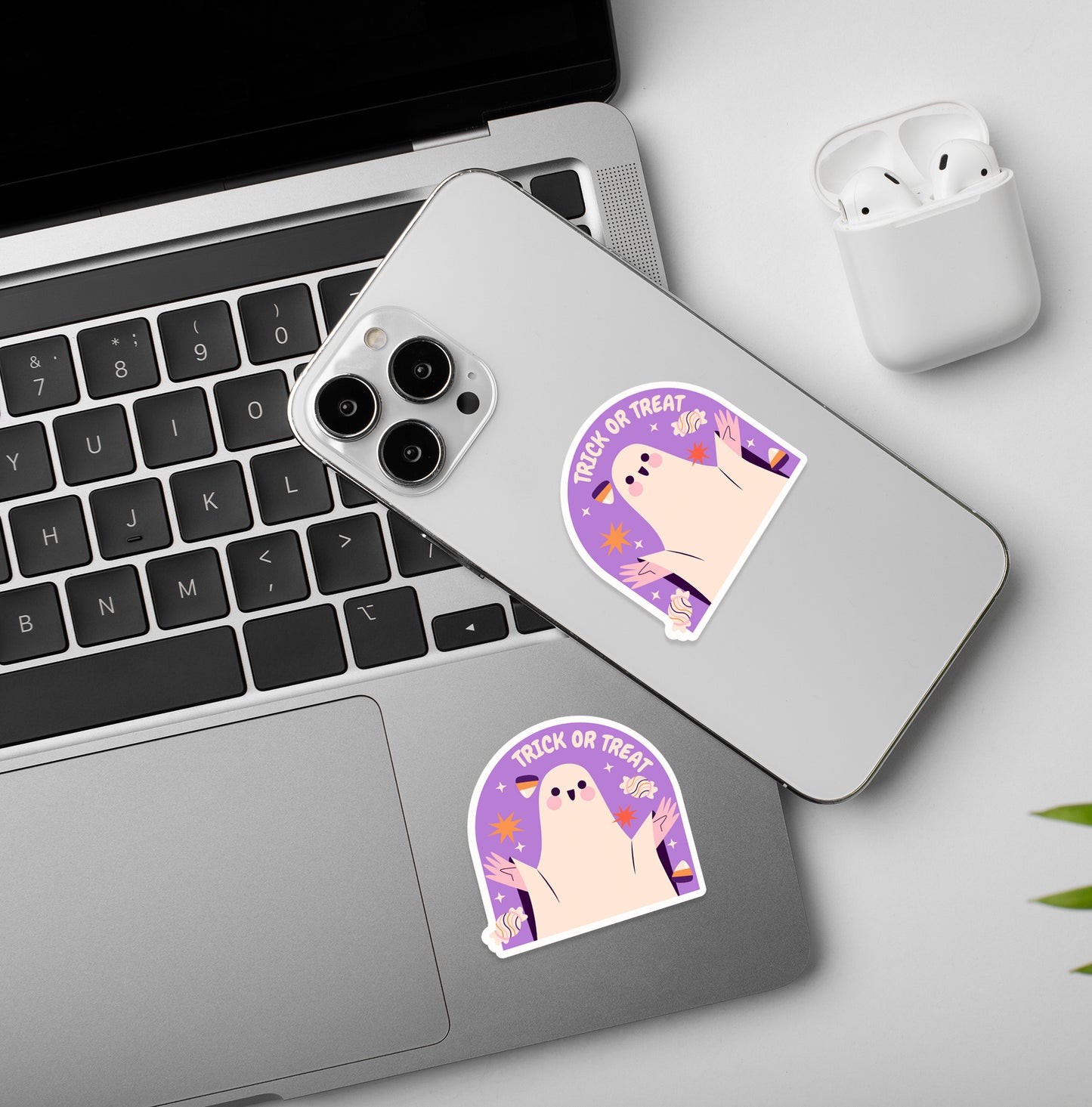 Trick Or Treat - Halloween Sticker - Laptop / Mobile Sticker