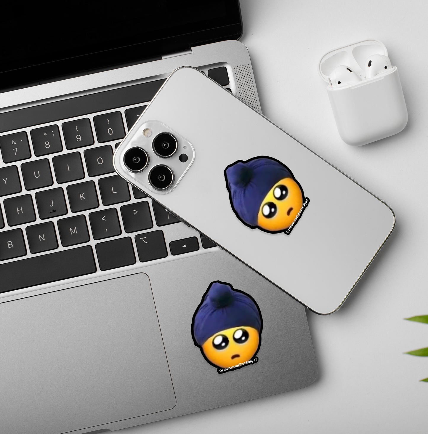 Tu Mere Naal Jhut Boliya?  |  Laptop & Mobile Stickers