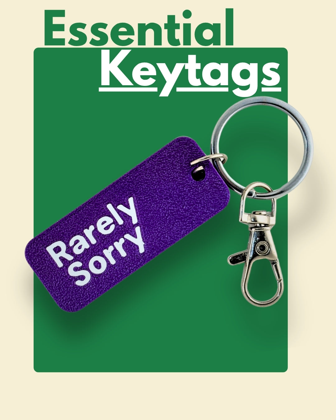 Rarely Sorry - Minimal Keychain & Bag Charm