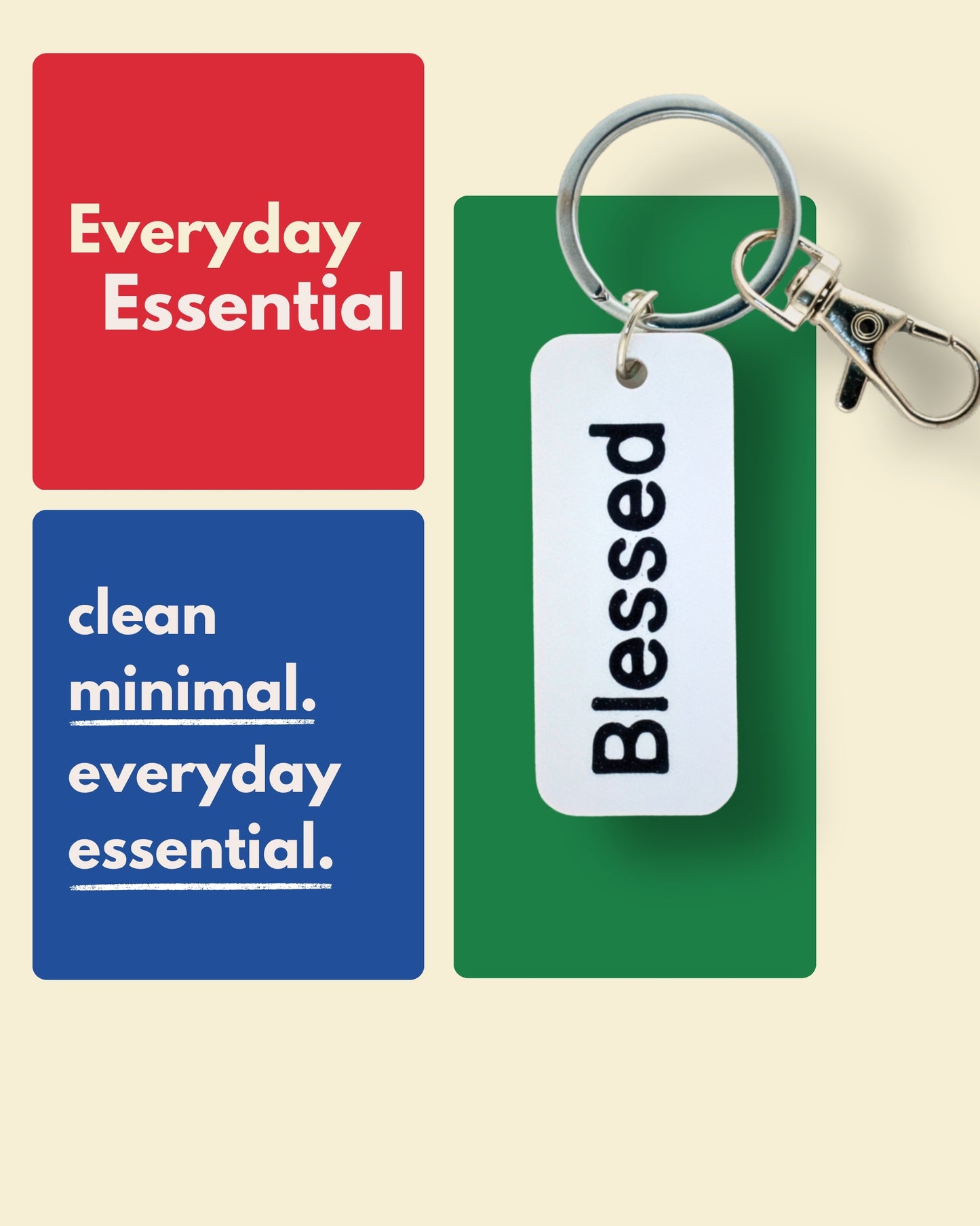 Blessed – Minimal Keychain & Bag Charm