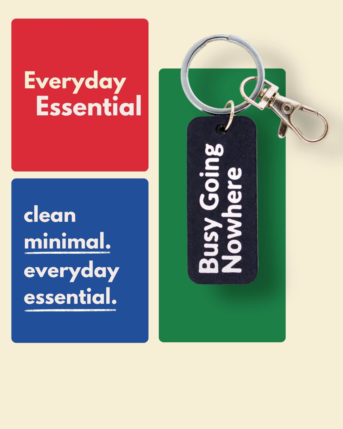 Busy Going Nowhere - Minimal Keychain & Bag Charm
