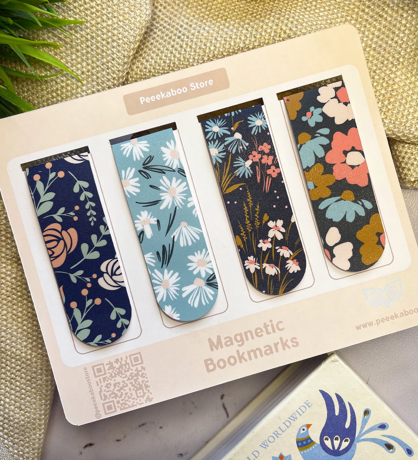 Magnetic Bookmark - Set Of 4 - Floral Minimalism