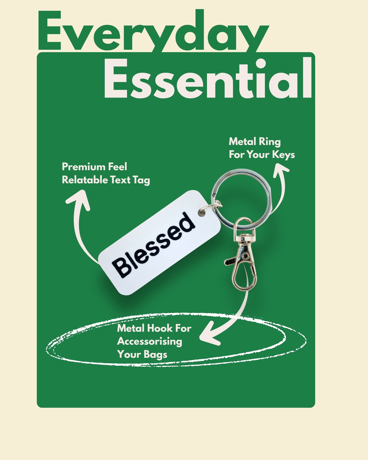Blessed – Minimal Keychain & Bag Charm