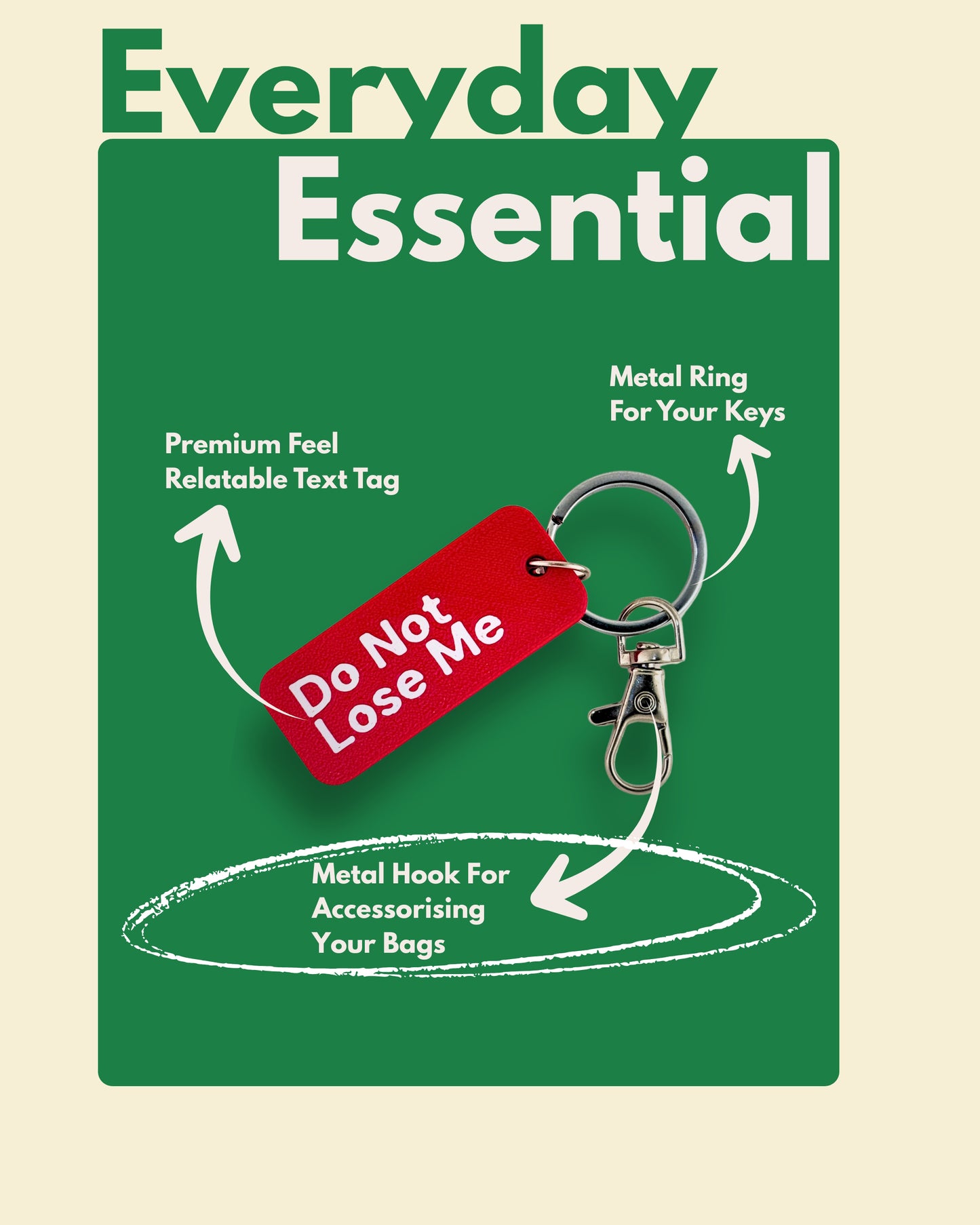 Do Not Lose Me - Minimal Keychain & Bag Charm