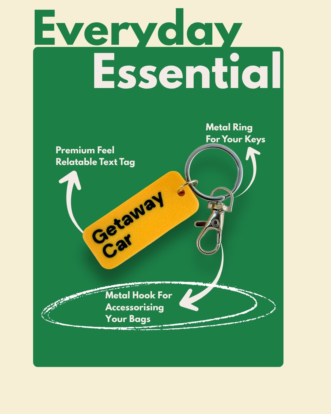 Getaway Car - Minimal Keychain & Bag Charm