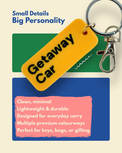 Getaway Car - Minimal Keychain & Bag Charm