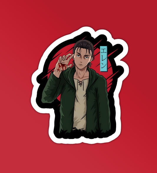 AOT Eren Yeager  - Laptop & Mobile Stickers