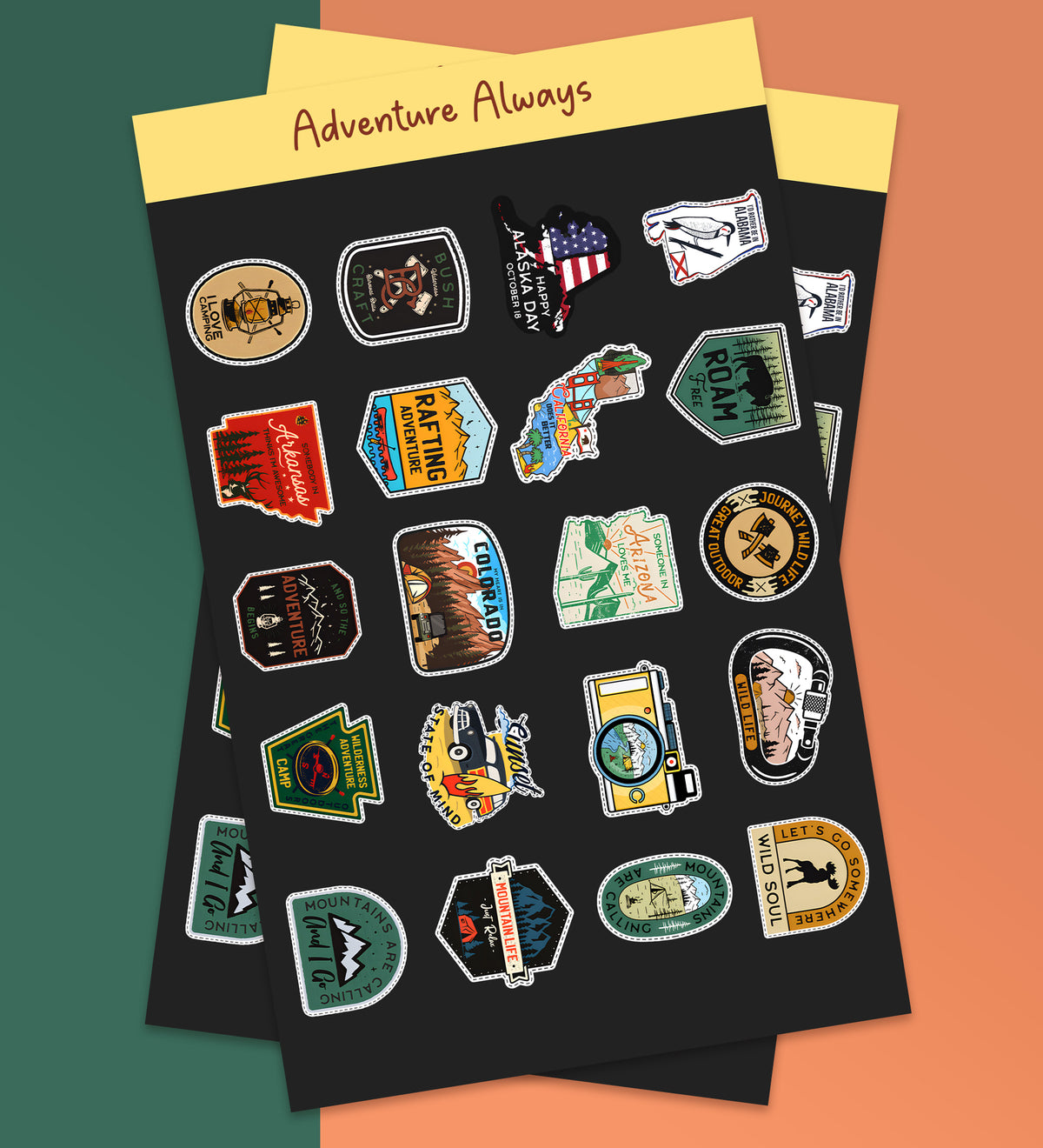 Adventure Line Sticker Adventure Always Sticker Sheet – Peeekaboo