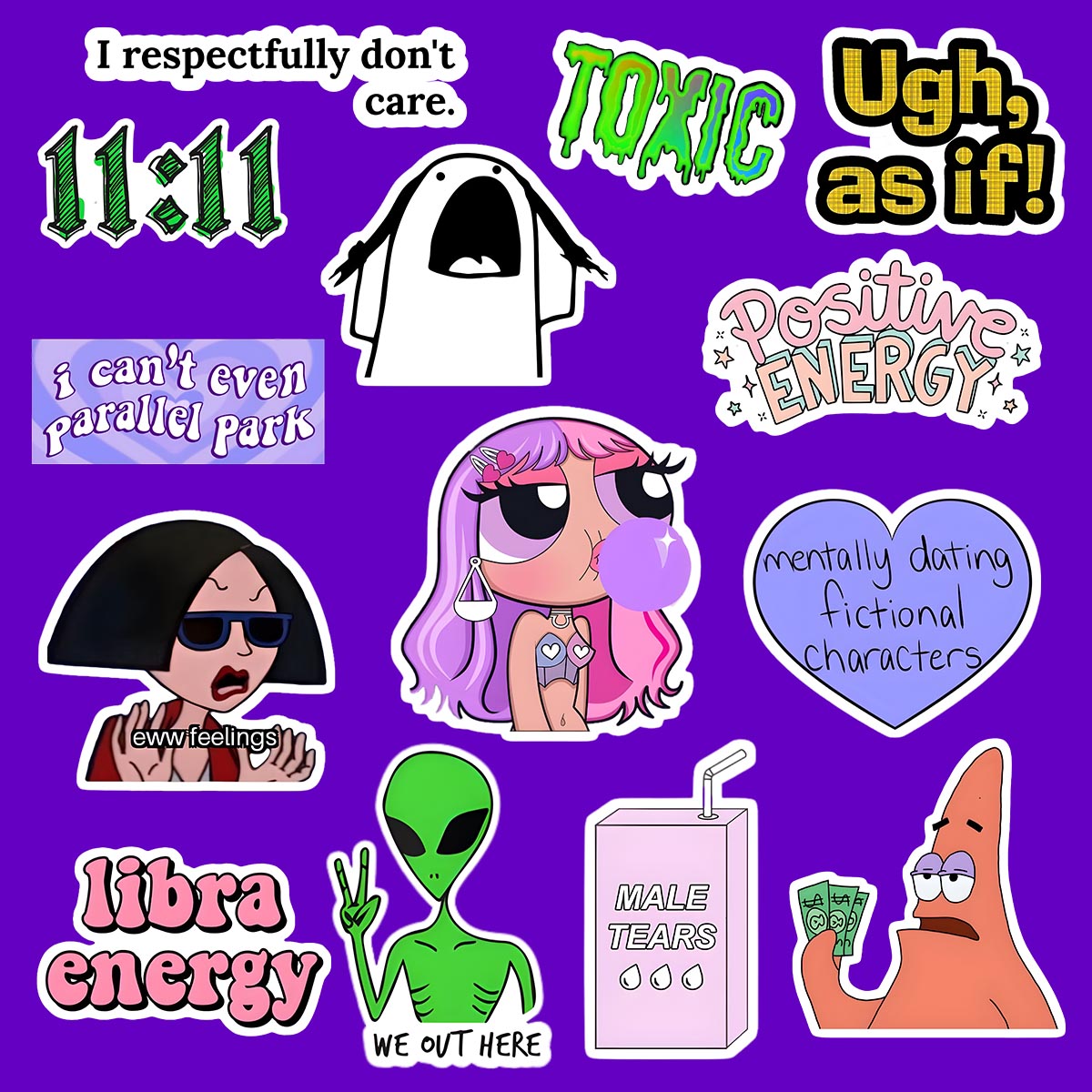 Toxic Aesthetic Sticker Pack of 15