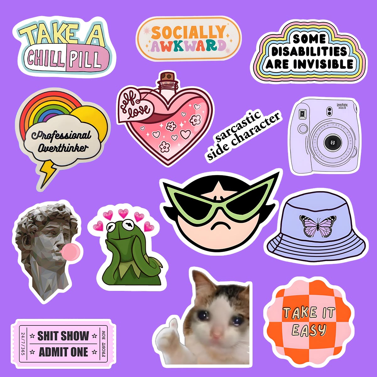 Artistic Aesthetic Sticker Pack of 15 – Peeekaboo