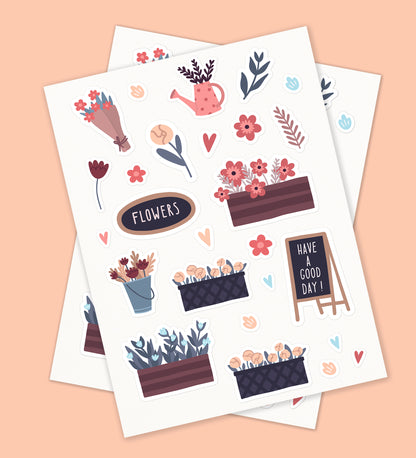 Aesthetic Flowers Sticker Sheet