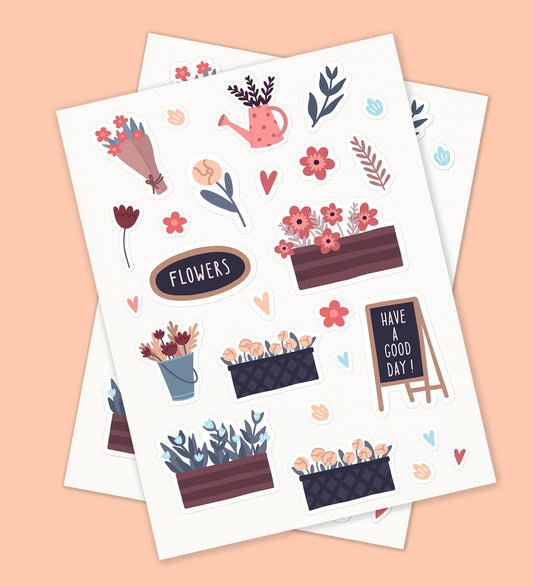 Aesthetic Flowers Sticker Sheet